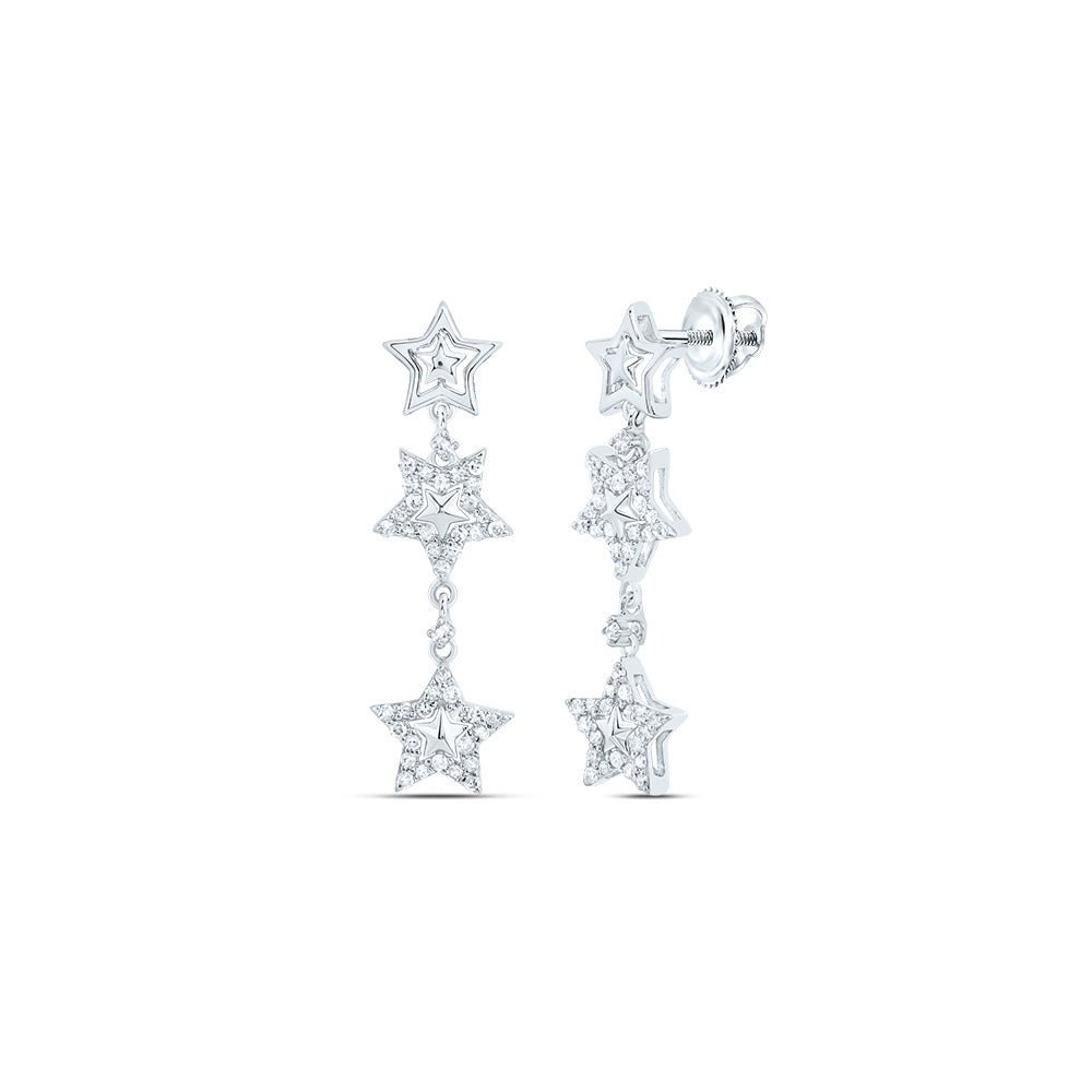 10K White Gold Diamond Earrings 1/4 Cttw Gift Edition - Splendid Jewellery