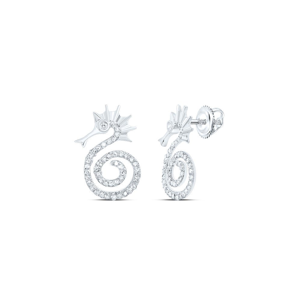 Diamond Stud Earrings in 10K White Gold with Elegant Styling - Splendid Jewellery