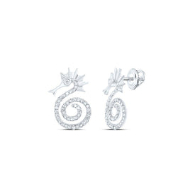 Diamond Stud Earrings in 10K White Gold with Elegant Styling - Splendid Jewellery