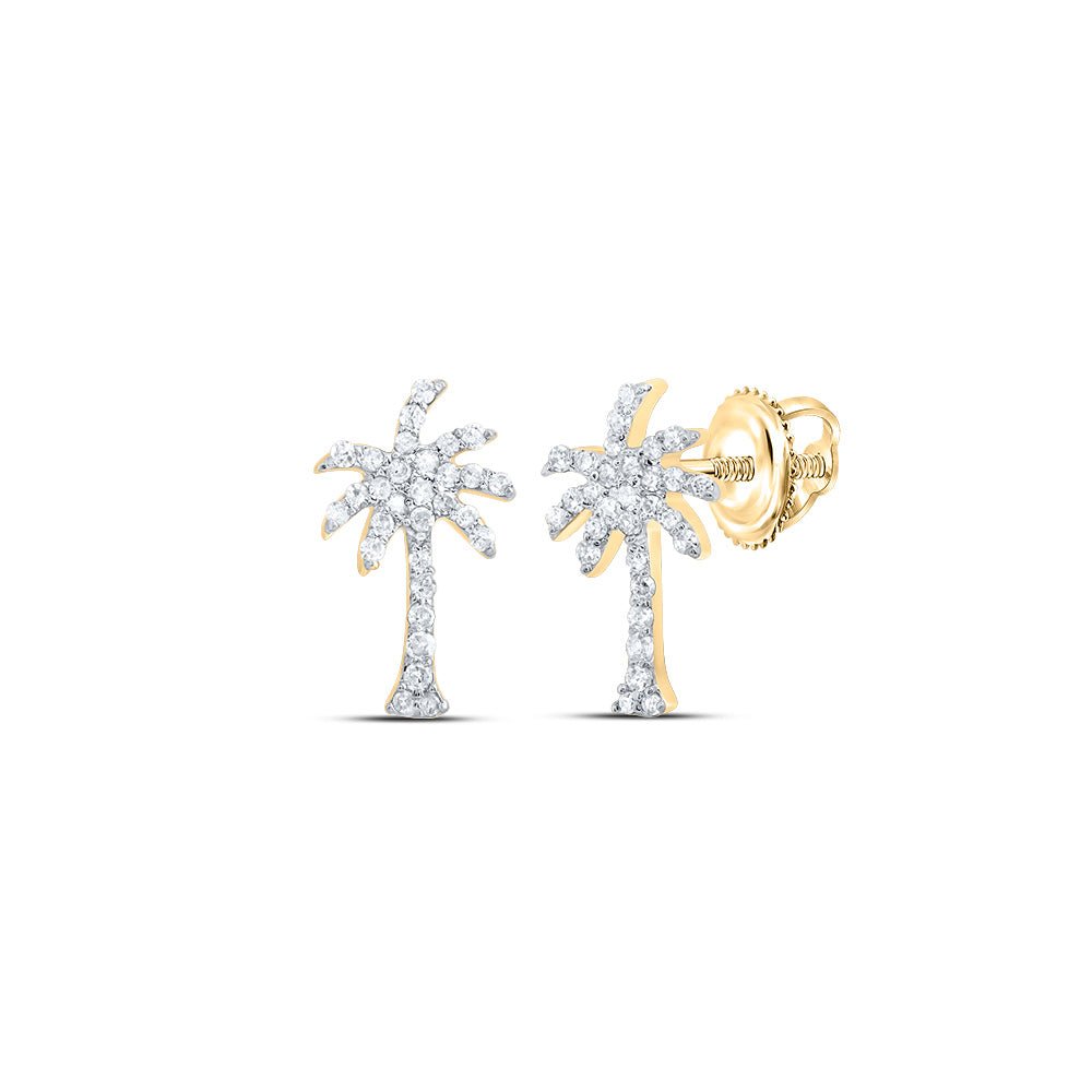 10K Yellow Gold Luxury Diamond Stud Earrings with Fine Detail - Splendid Jewellery