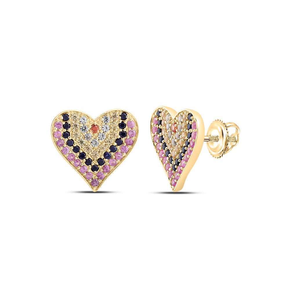 10K Yellow Gold Modern Sapphire Earrings - Splendid Jewellery