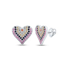10K White Gold Sapphire Stud Earrings 1 Cttw - Splendid Jewellery