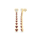14K Yellow Gold Heart Ruby Earrings - Splendid Jewellery