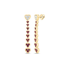 Load image into Gallery viewer, 14K Yellow Gold Heart Ruby Earrings - Splendid Jewellery