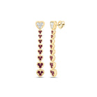 14K Yellow Gold Heart Ruby Earrings - Splendid Jewellery