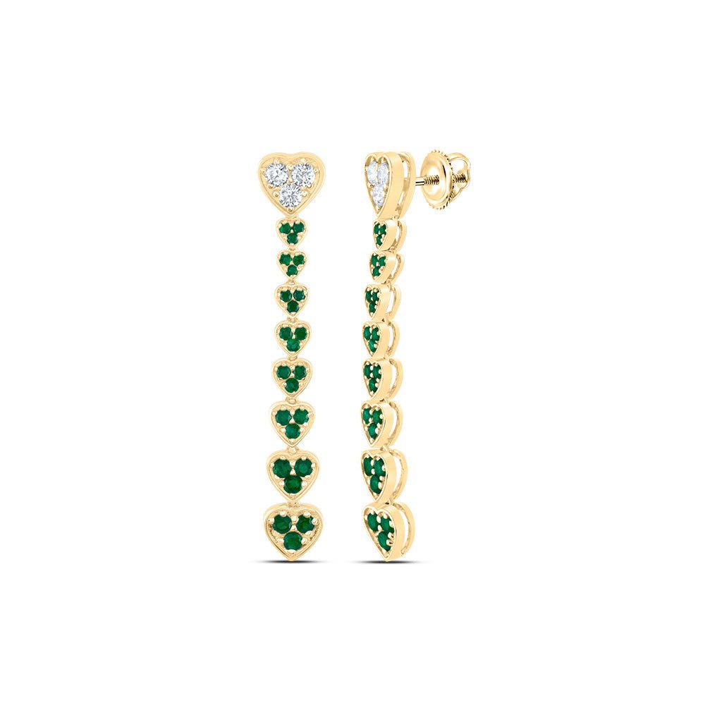 14K Yellow Gold Gift - Ready Emerald Earrings for Everyday Wear - Splendid Jewellery