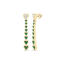 Load image into Gallery viewer, 14K Yellow Gold Gift - Ready Emerald Earrings for Everyday Wear - Splendid Jewellery