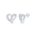 10K White Gold Heart Diamond Earrings Gift Edition - Splendid Jewellery
