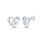 10K White Gold Heart Diamond Earrings Gift Edition - Splendid Jewellery