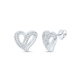 10K White Gold Heart Diamond Earrings Gift Edition - Splendid Jewellery