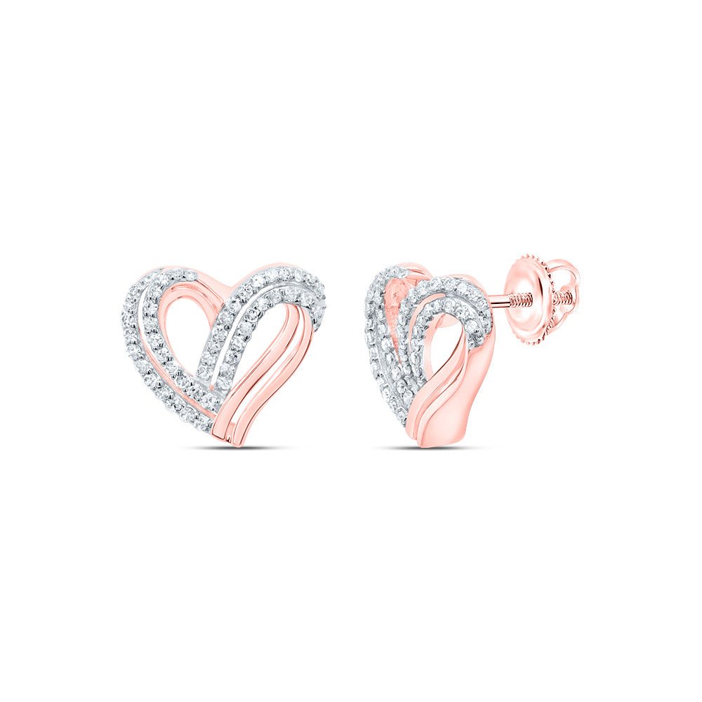 Heart Diamond Earrings 1/3 Cttw - Splendid Jewellery