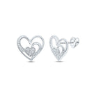 10K White Gold Diamond Earrings 1/10 Cttw Gift Edition - Splendid Jewellery