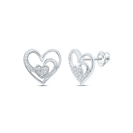 10K White Gold Diamond Earrings 1/10 Cttw Gift Edition - Splendid Jewellery