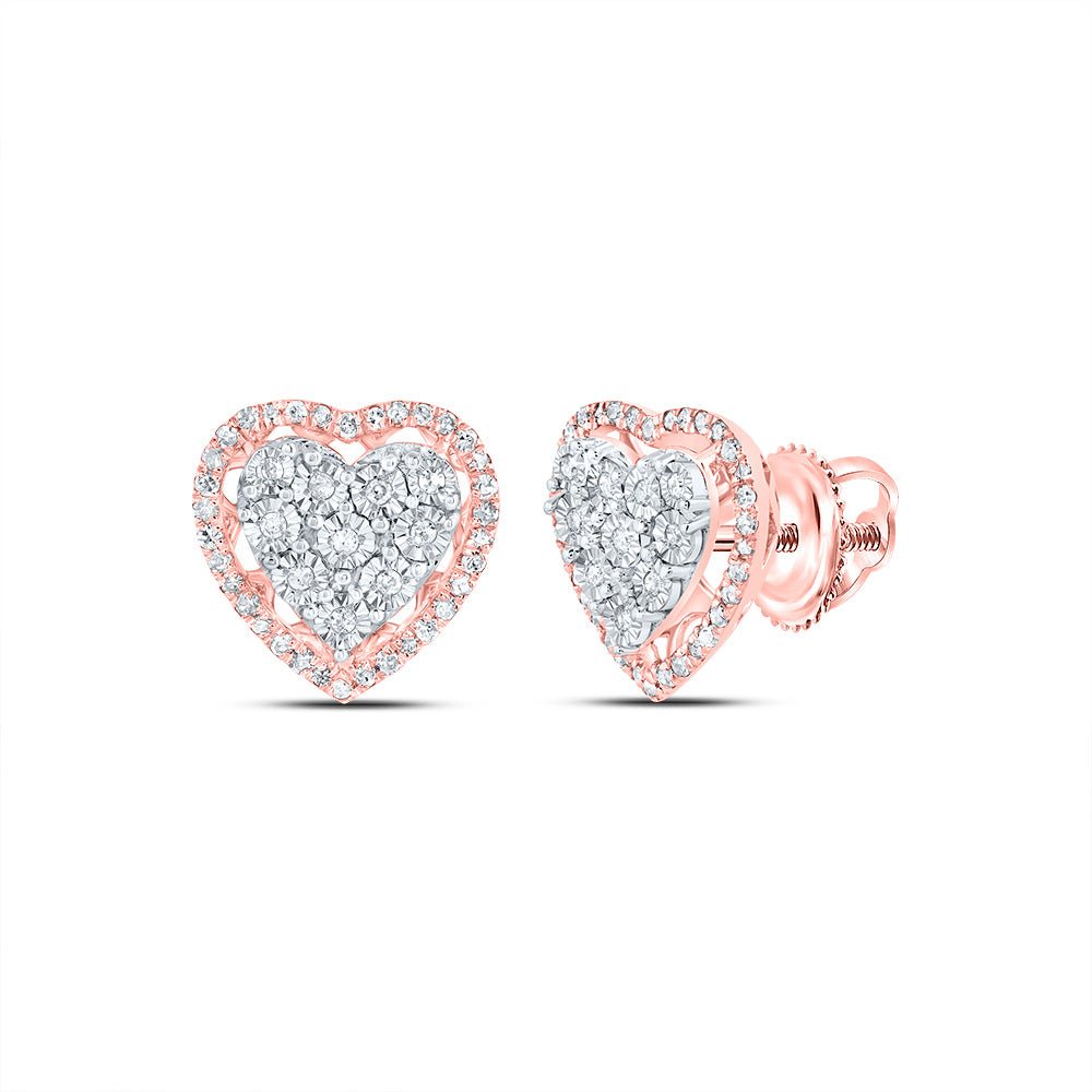 10K Rose Gold Elegant Earrings with Diamond - Splendid Jewellery