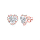 10K Rose Gold Elegant Earrings with Diamond - Splendid Jewellery