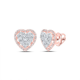 10K Rose Gold Elegant Earrings with Diamond - Splendid Jewellery