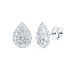 10K White Gold Gift - Ready Diamond Earrings with Elegant Styling - Splendid Jewellery