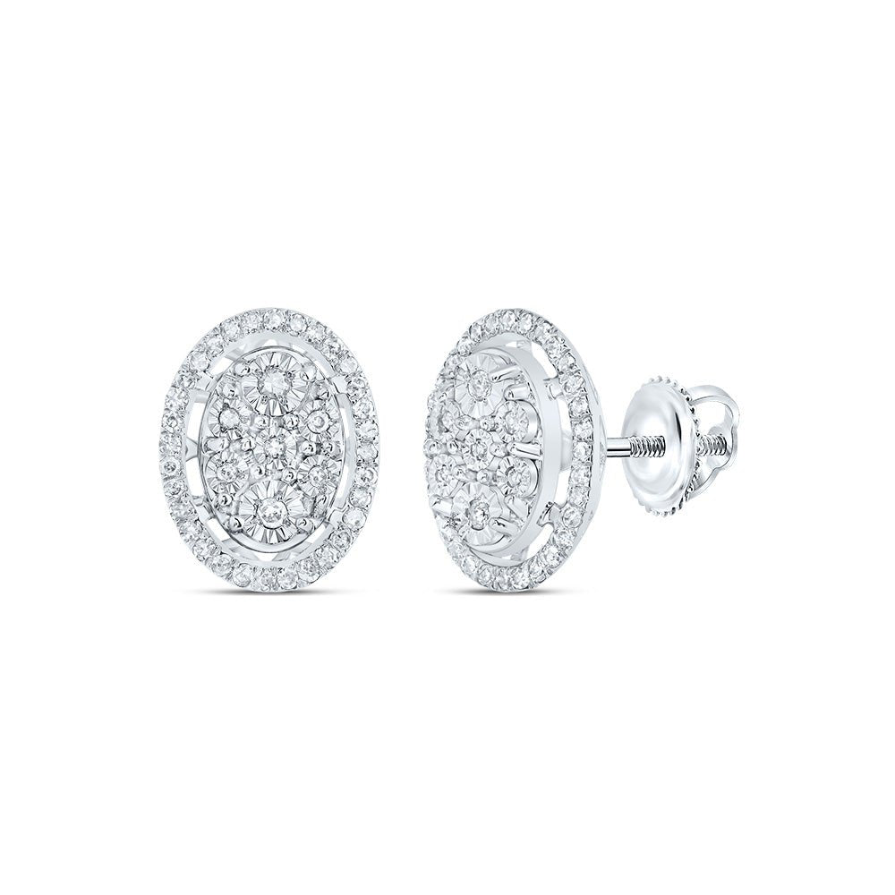10K White Gold Diamond Stud Earrings 1/4 Cttw - Splendid Jewellery
