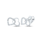 Sterling Silver Heart Diamond Stud Earrings - Splendid Jewellery