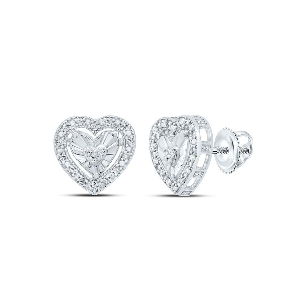 Diamond Stud Earrings in Sterling Silver - Splendid Jewellery