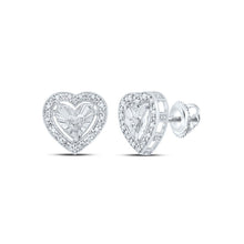 Load image into Gallery viewer, Diamond Stud Earrings in Sterling Silver - Splendid Jewellery