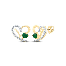 Load image into Gallery viewer, Emerald Stud Earrings in 14K Yellow Gold - Splendid Jewellery