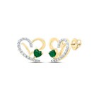 Emerald Stud Earrings in 14K Yellow Gold - Splendid Jewellery