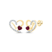 Load image into Gallery viewer, 14K Yellow Gold Luxury Ruby Stud Earrings - Splendid Jewellery