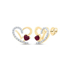 14K Yellow Gold Luxury Ruby Stud Earrings - Splendid Jewellery