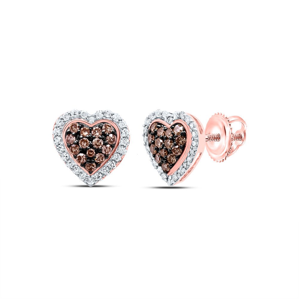 10K Rose Gold Modern Diamond Earrings Gift Edition - Splendid Jewellery