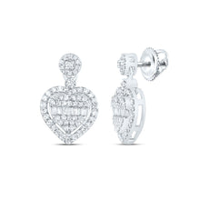 Load image into Gallery viewer, 10K White Gold Modern Diamond Earrings with Natural Sparkle - Splendid Jewellery