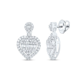 10K White Gold Modern Diamond Earrings with Natural Sparkle - Splendid Jewellery