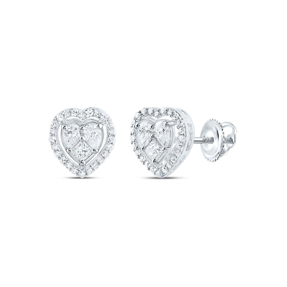 14K White Gold Diamond Stud Earrings 1/3 Cttw Gift Edition - Splendid Jewellery