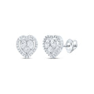 14K White Gold Diamond Stud Earrings 1/3 Cttw Gift Edition - Splendid Jewellery