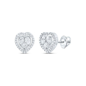 14K White Gold Diamond Stud Earrings 1/3 Cttw Gift Edition - Splendid Jewellery