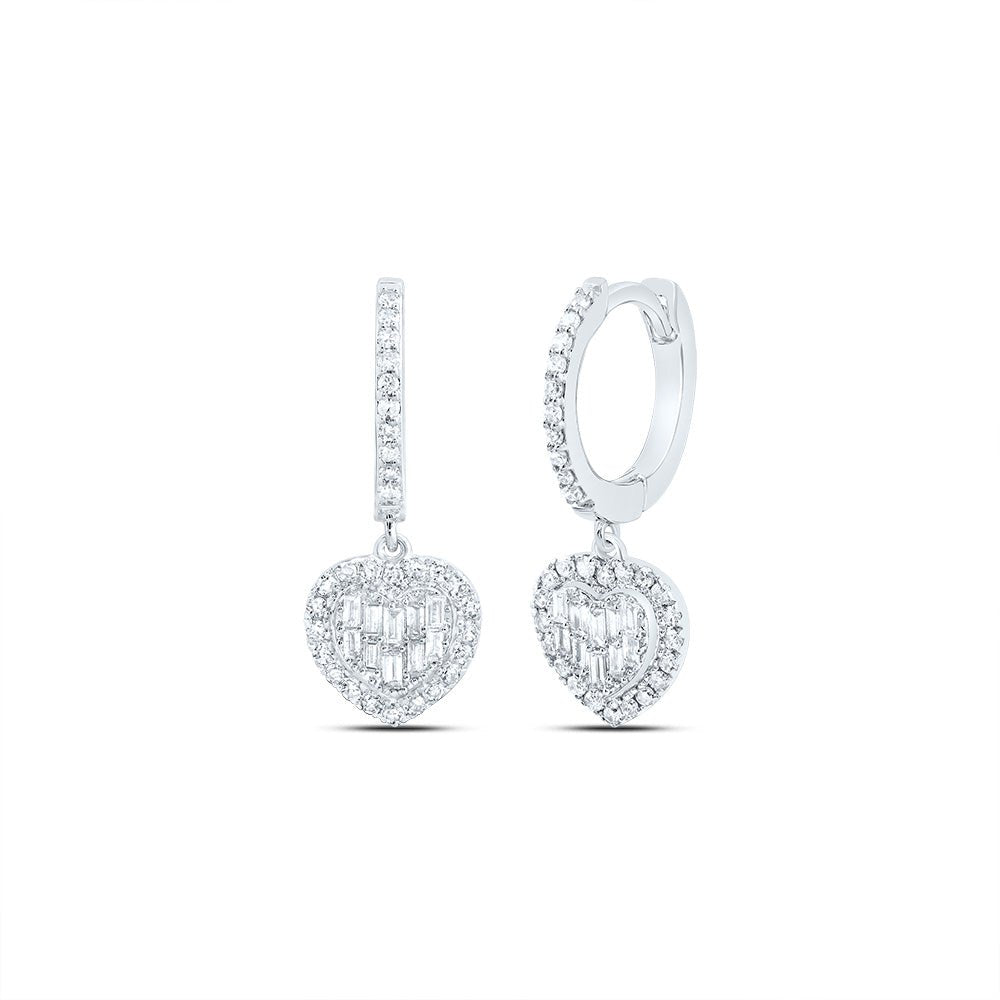 14K White Gold Modern Diamond Earrings with Fine Detail - Splendid Jewellery