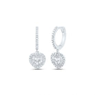 14K White Gold Modern Diamond Earrings with Fine Detail - Splendid Jewellery