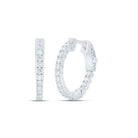 10K White Gold Diamond Hoop Earrings with Elegant Styling - Splendid Jewellery