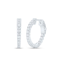 Load image into Gallery viewer, 10K White Gold Diamond Hoop Earrings with Elegant Styling - Splendid Jewellery
