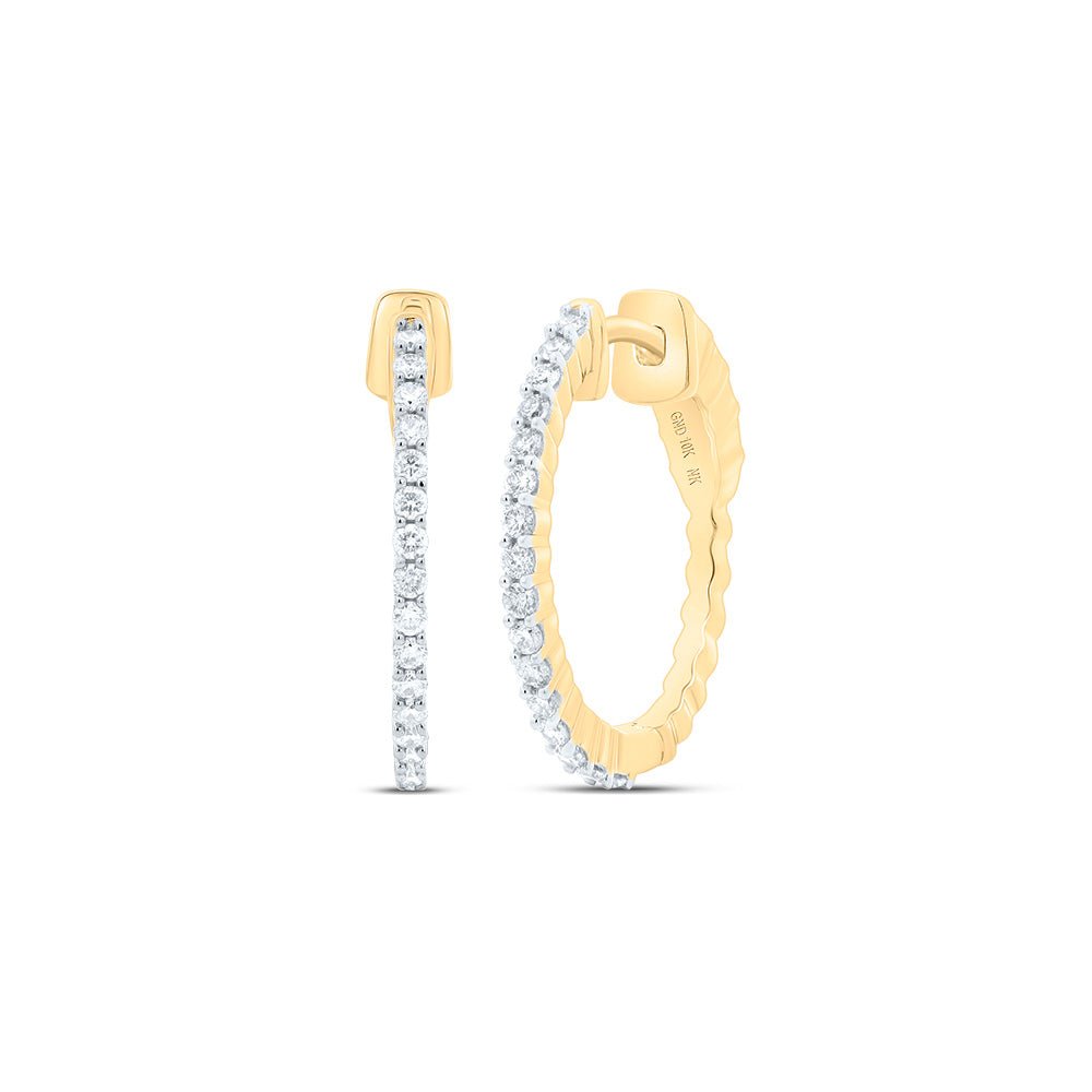 10K Yellow Gold Diamond Earrings for Everyday Wear Gift Edition - Splendid Jewellery
