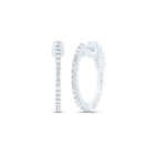 14K White Gold Elegant Hoop Earrings with Diamond with Elegant Styling - Splendid Jewellery
