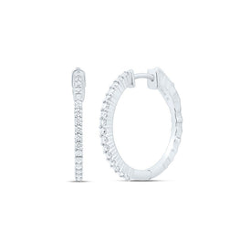 10K White Gold Gift - Ready Diamond Earrings with Elegant Styling - Splendid Jewellery