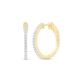 10K Yellow Gold Modern Diamond Earrings Gift Edition - Splendid Jewellery