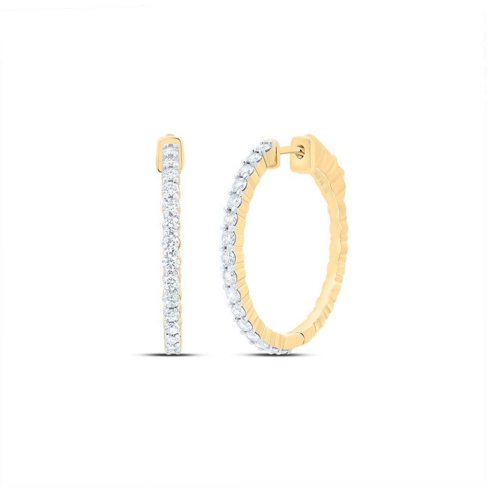 10K Yellow Gold Diamond Hoop Earrings Gift Edition - Splendid Jewellery