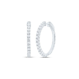 10K White Gold Diamond Hoop Earrings Gift Edition - Splendid Jewellery