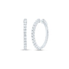 Diamond Hoop Earrings in 10K White Gold with Elegant Styling - Splendid Jewellery