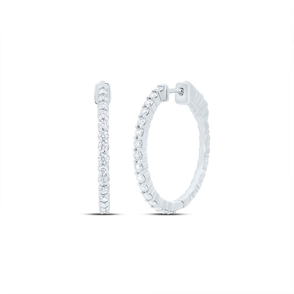 Diamond Earrings in 14K White Gold with Natural Sparkle - Splendid Jewellery