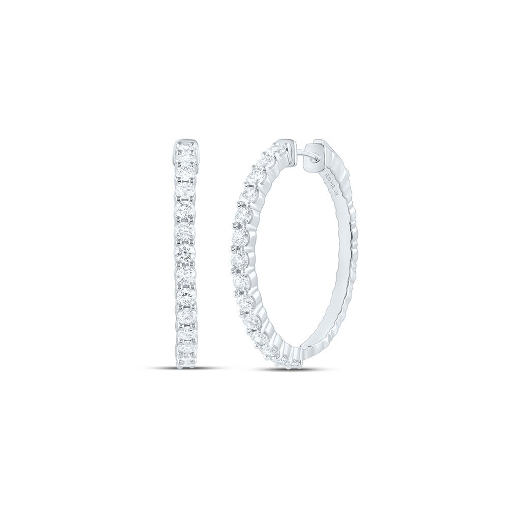 Diamond Hoop Earrings 1 7/8 Cttw - Splendid Jewellery