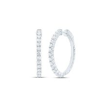 Load image into Gallery viewer, Diamond Hoop Earrings 1 7/8 Cttw - Splendid Jewellery