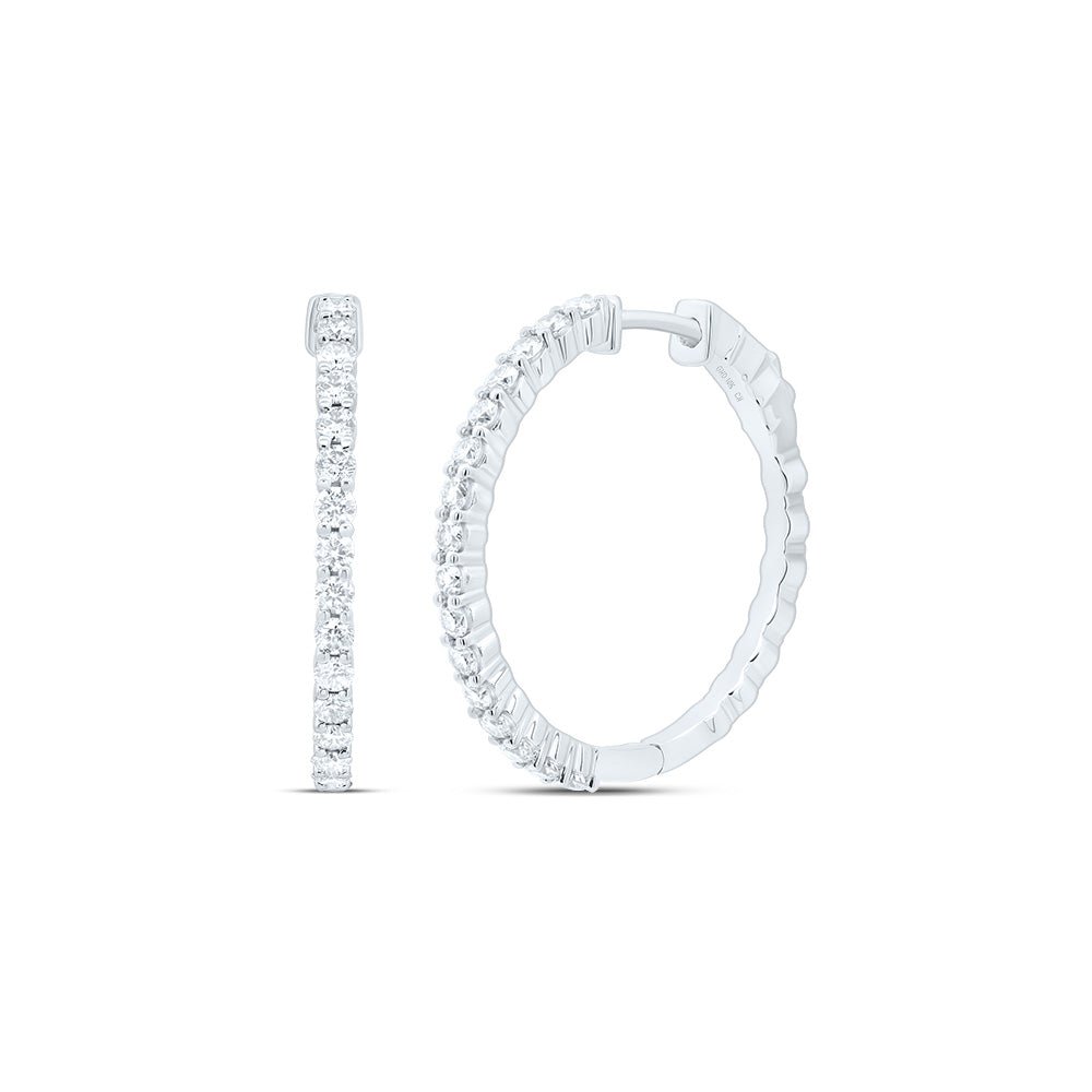 Diamond Hoop Earrings in 10K White Gold Gift Edition - Splendid Jewellery